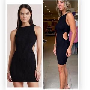 Bec + Bridge Black Alexis Knit Mini Dress Black Medium NWT $240